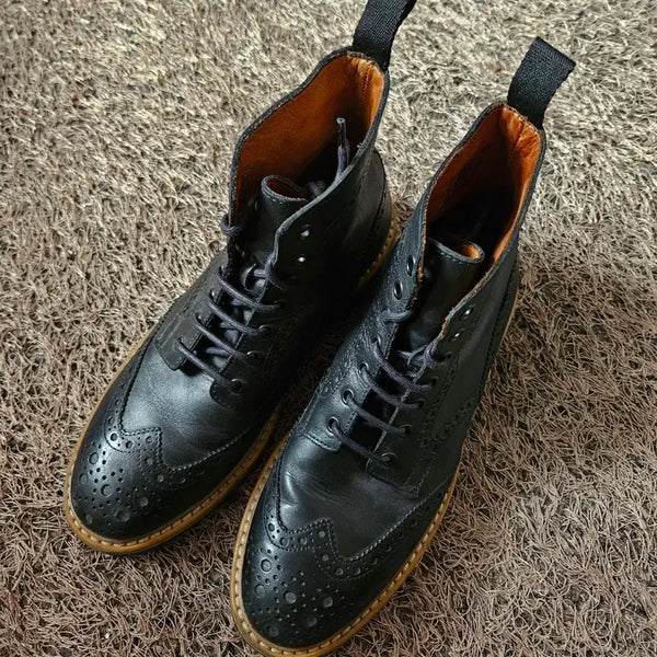 [BUNJANG] Giancarlo Morelli Romania Leather Wingtip Boots - EU 40 / 장까르로모넬리 in 루마니아 가죽 윙팁 부츠 EUR 40 size