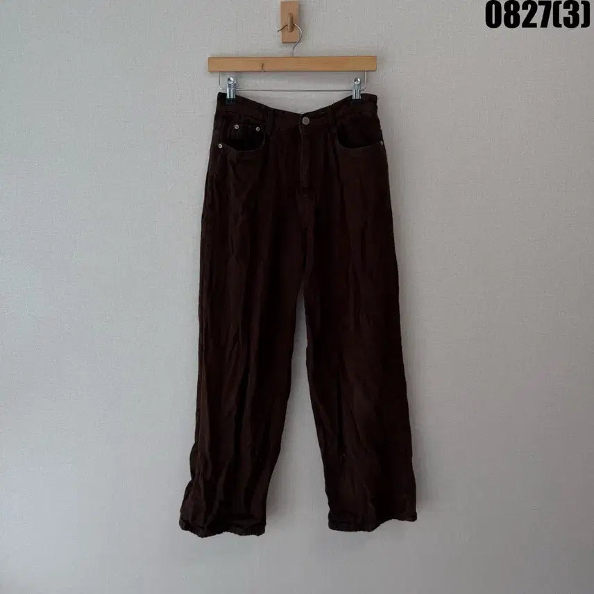 [BUNJANG] AURA Brown Wide Denim Pants M / AURA 브라운 와이드 데님 팬츠 M