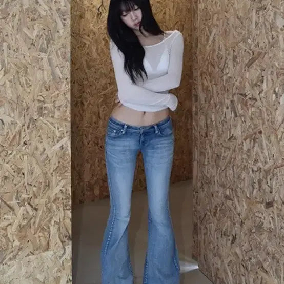 [BUNJANG] CLATA Skinny Denim Bootcut Jeans / 클라따 스킨 데님 부츠컷 청바지