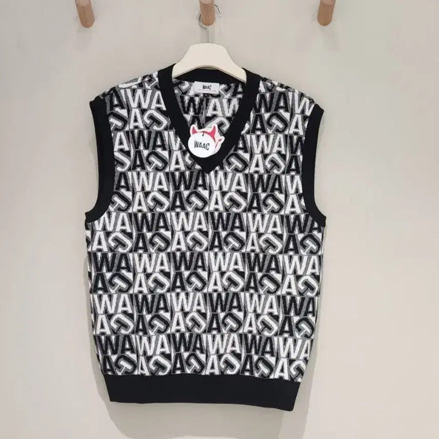 [BUNJANG] WAAC Men's Squared Knit Vest Golf Vest / 새상품 왁 남성 봄가을 조끼[WAAC] 왁  왁 WAAC 남성 스퀘어드 니트 베스트 골프[WAAC] 왁 [WAAC] 왁  왁 WAAC 남성 스퀘어드 니트 베스트 골프 조끼