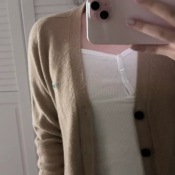 [BUNJANG] Lacoste Beige Cardigan / 라코스테 베이지 가디건