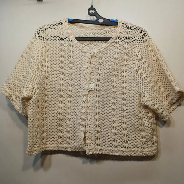 [BUNJANG] Crochet Cardigan Ivory (Size 80-85) / 크로셰 가디건 아이보리80~85사이즈  68051