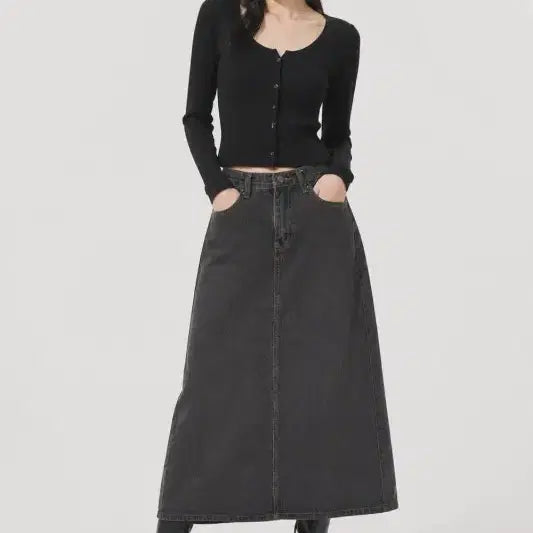 [BUNJANG] Black 30-inch Skirt / 블랙 여자 30인치 스커트 O1976
