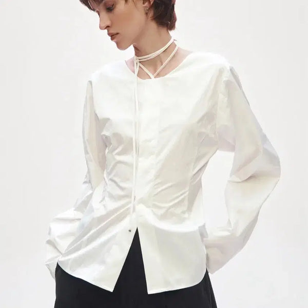 [BUNJANG] Trimingbird Neckline Strap Blouse / 트리밍버드 Neckline Strap Blouse