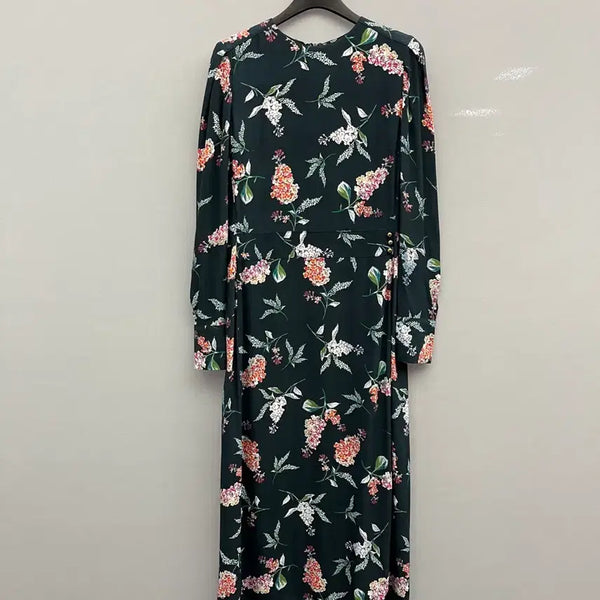 [BUNJANG] ESSENTIAL Andewarp Flower Pattern Long Dress / 에센셜 앤드워프 플라워 패턴 롱원피스