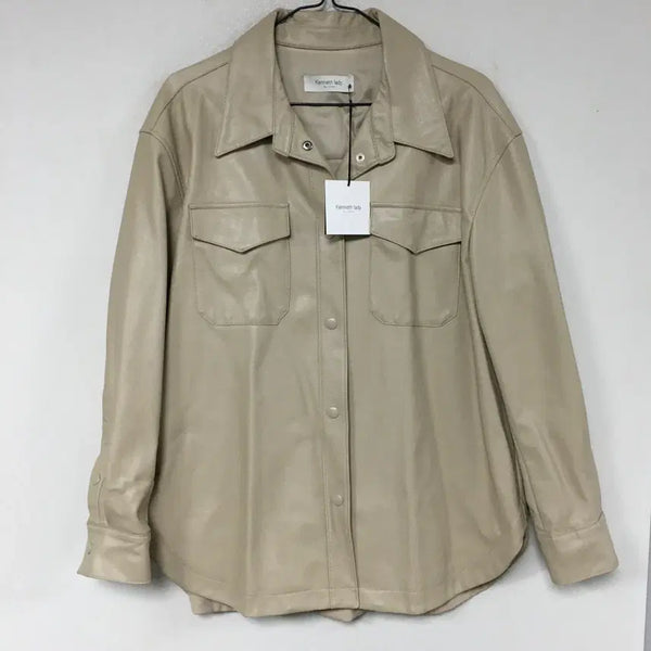 [BUNJANG] KENNETH LADY Leather Shirt Blouse 66 / 새상품 케네스레이디 레더 셔츠 66