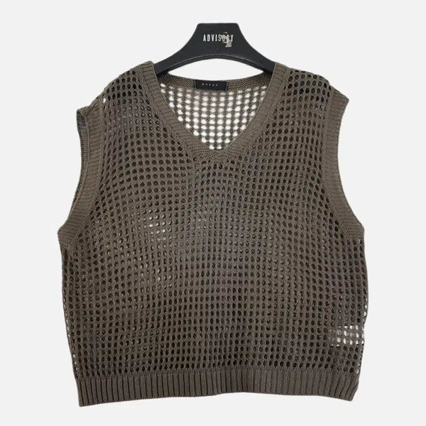 [BUNJANG] Muzak Brown Knit Vest (Free Size) / 무자크 브라운 여자 FREE 니트 조끼 O1834