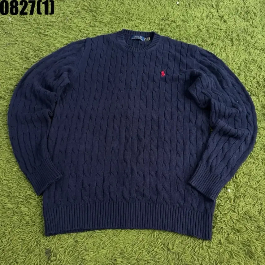 [BUNJANG] Polo Ralph Lauren Cable Knit Navy / 폴로 랄프로렌 케이블 니트 네이비