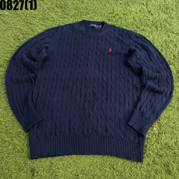 [BUNJANG] Polo Ralph Lauren Cable Knit Navy / 폴로 랄프로렌 케이블 니트 네이비
