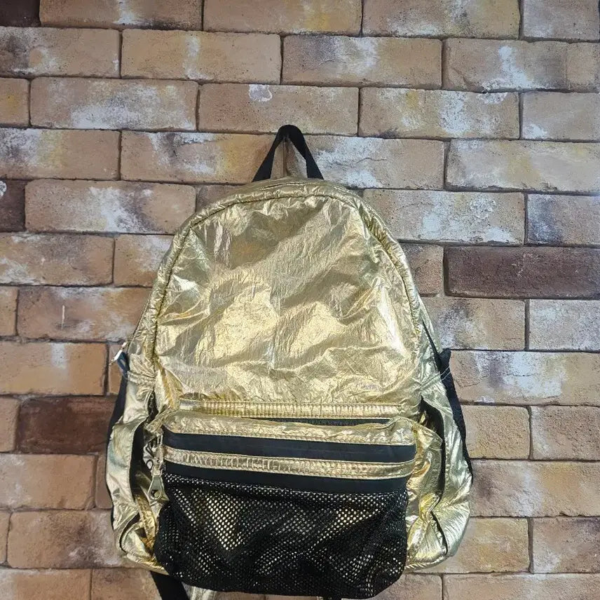 [BUNJANG] ALDO Metallic Gold Backpack & Waist Bag Set (2-Way) / 알도(ALDO) 메탈릭 골드 백팩 & 힙색 세트 (2way)