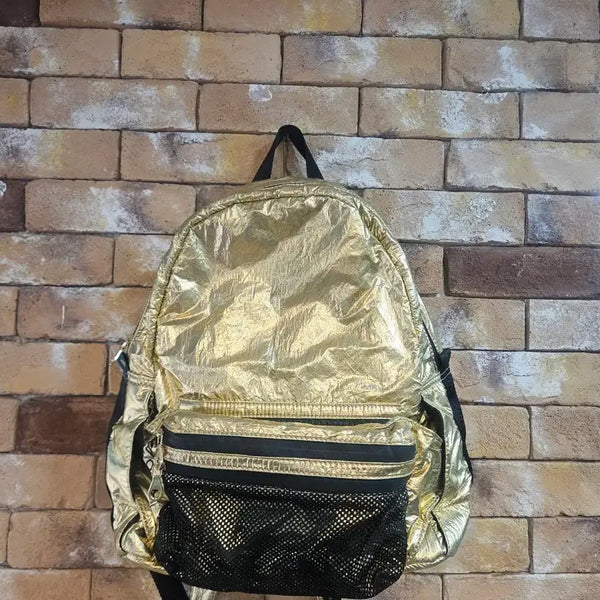 [BUNJANG] ALDO Metallic Gold Backpack & Waist Bag Set (2-Way) / 알도(ALDO) 메탈릭 골드 백팩 & 힙색 세트 (2way)