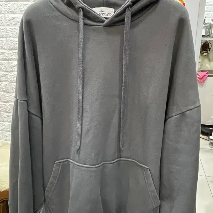 [BUNJANG] Stone Island Grey Oversized Hoodie / 스톤아일랜드 후드티 그레이 오버핏