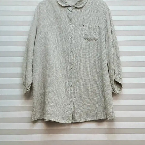 [BUNJANG] 7-Sleeve Linen Shirt Blouse / 7부소매 린넨 셔츠블라우스