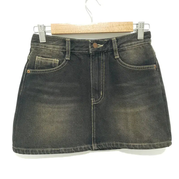 [BUNJANG] Vintage Washed Denim Mini Skirt / 빈티지 워싱 데님 미니 스커트 S 55_S2767