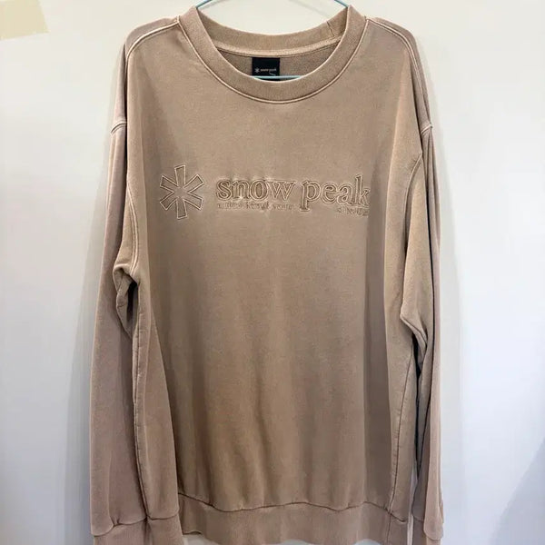 [BUNJANG] Snow Peak Embroidered Logo Sweatshirt Khaki / 스노우피크 맨투맨 카키