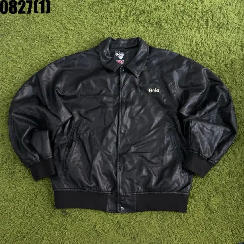 [BUNJANG] Gola Leather Jacket Black / Gola 레더 자켓 블랙