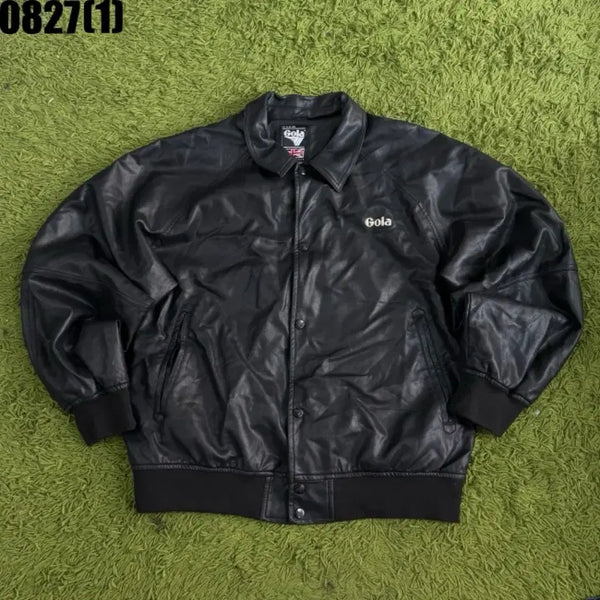 [BUNJANG] Gola Leather Jacket Black / Gola 레더 자켓 블랙
