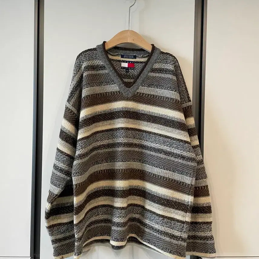 [BUNJANG] Tommy Hilfiger Striped Knit Sweater / 타미힐피거 단가라 니트