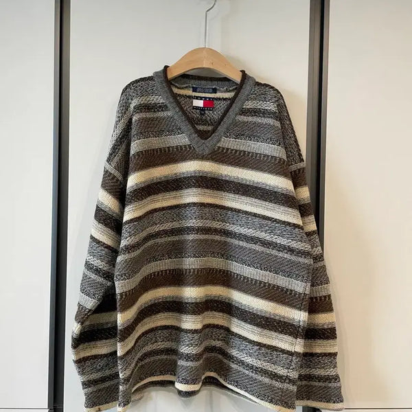 [BUNJANG] Tommy Hilfiger Striped Knit Sweater / 타미힐피거 단가라 니트