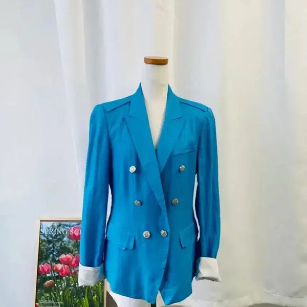 [BUNJANG] LIST Blue Tailored Linen Jacket Size 55 / 리스트 블루 테일러드 린넨 자켓 S