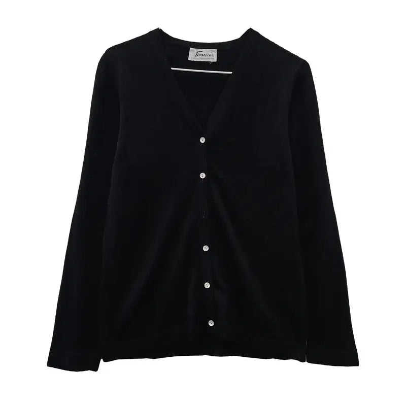[BUNJANG] Vintage Minimal Slim Black Cardigan / 빈티지 미니멀 슬림 블랙 가디건 2