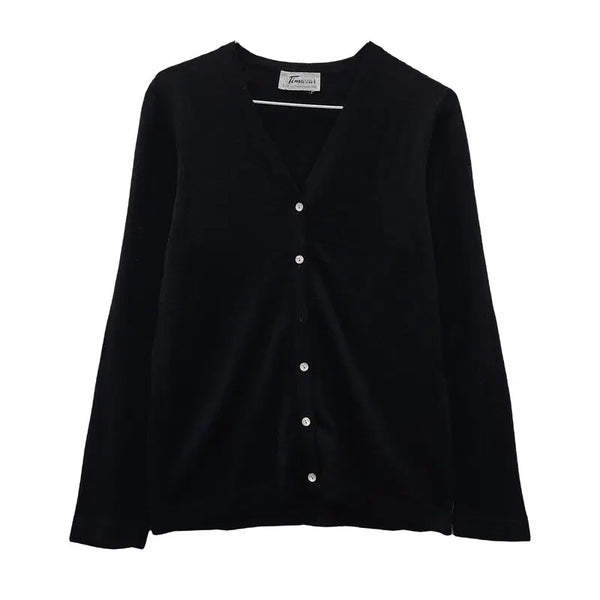 [BUNJANG] Vintage Minimal Slim Black Cardigan / 빈티지 미니멀 슬림 블랙 가디건 2