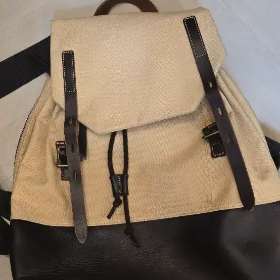 [BUNJANG] Mannequin Canvas Leather Backpack / 매니퀸 캠버스 가죽 백팩 팝니다