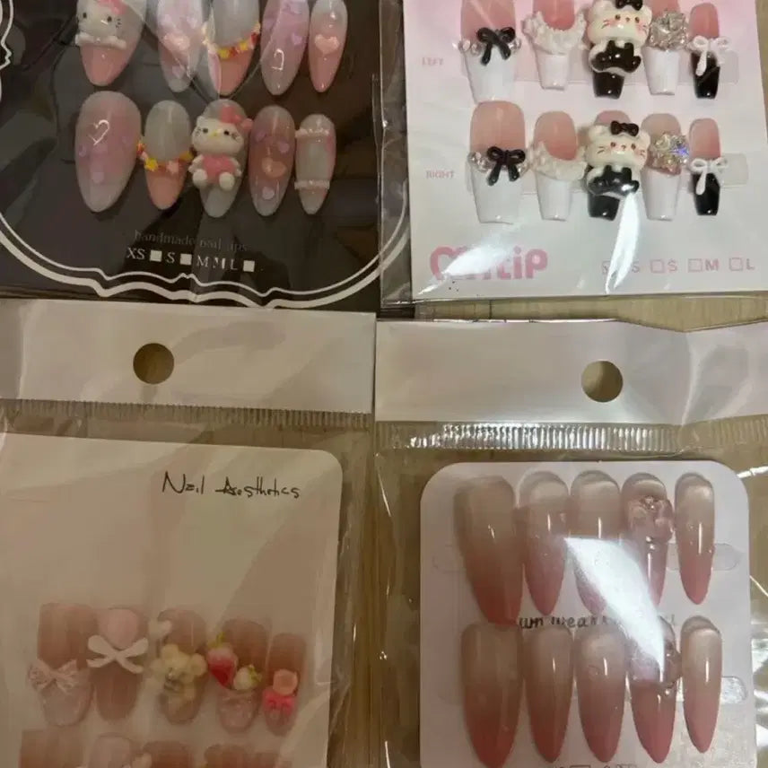 [BUNJANG] Handmade Nail Tips Set (4 Types) / 수제 네일팁 4종