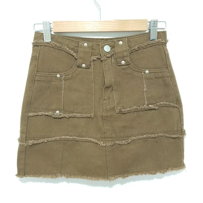 [BUNJANG] Brown Denim Skirt / 브라운 데님 스커트 S_S2768