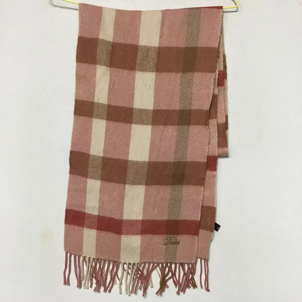 [BUNJANG] DAKS Pink Check Cashmere Scarf / DAKS 닥스 핑크 체크 캐시미어 머플러