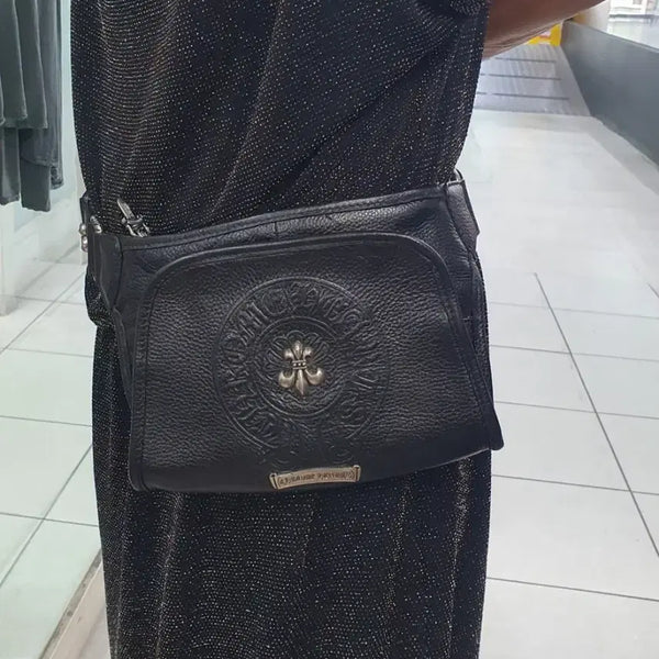 [BUNJANG] Soft Leather Hip Bag Black / 부드러운 레더 힙색 블랙