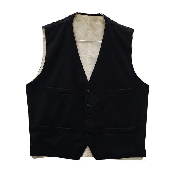 [BUNJANG] Vintage Classic Black Tailored Vest / 빈티지 비즈니스 클래식 블랙 테일러드 베스트