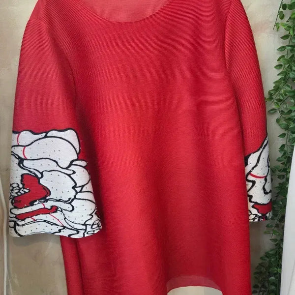 [BUNJANG] Pleated Blouse (Size 66-77) / 플리츠상의 66~77