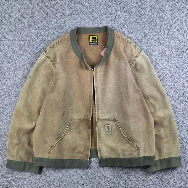 [BUNJANG] Carhartt Duck Canvas Rebuild Custom Work Jacket Brown (Estimated 2XL) / 칼하트 덕캔버스 워크 자켓 리빌딩 커스텀 (2XL추정) / 13419