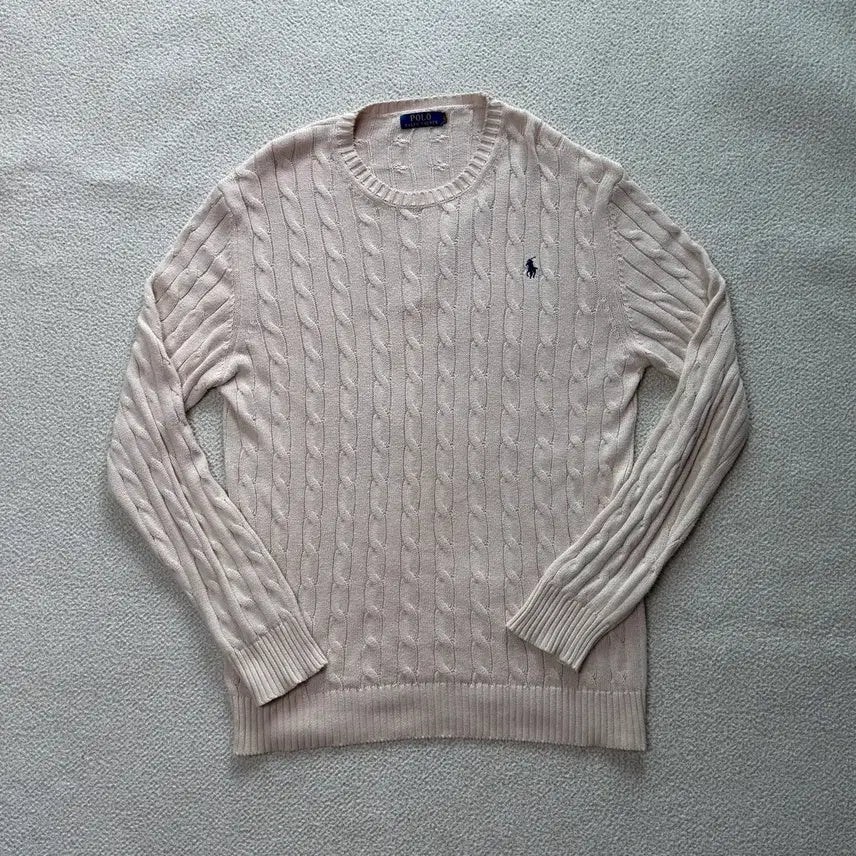 [BUNJANG] Polo Ralph Lauren XL Cable Knit Ivory / 폴로 랄프로렌 XL 케이블 니트 아이보리