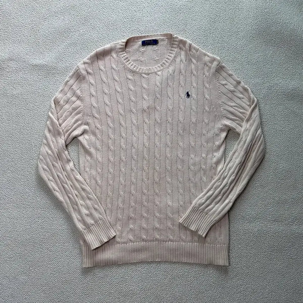 [BUNJANG] Polo Ralph Lauren XL Cable Knit Ivory / 폴로 랄프로렌 XL 케이블 니트 아이보리
