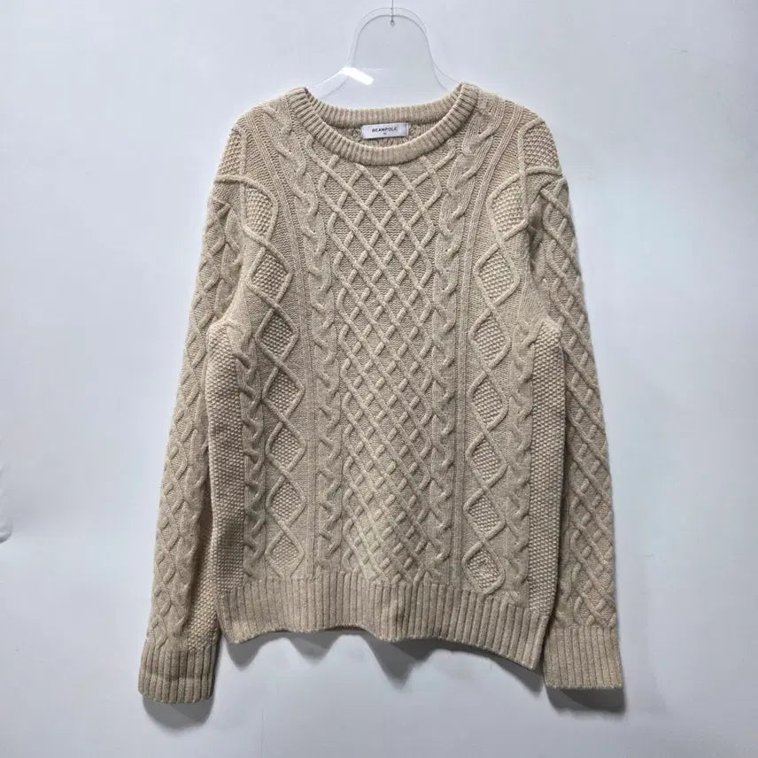 [BUNJANG] Beanpole Beige Cable Knit Sweater / 빈폴 베이지 꽈배기 케이블 니트 스웨터 95 26082708