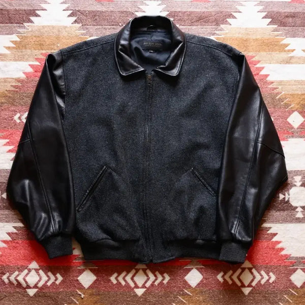 [BUNJANG] Golden Bear 90s Wool/Leather Zip Varsity Jacket / 골든베어 9~00s 울/레더 바시티 자켓