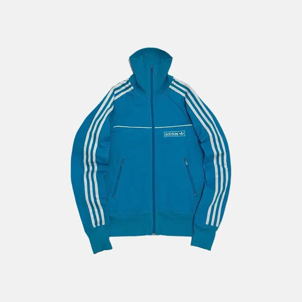 [BUNJANG] Adidas 00s Spell Logo Track Top Jersey / 00s 아디다스 삼선 스펠로고 트랙탑 하늘색 져지 희귀
