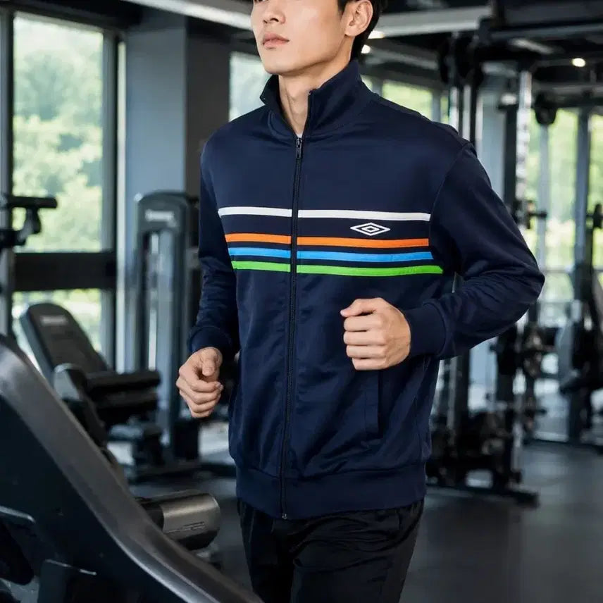 [BUNJANG] Umbro Track Top Navy Multi Stripe / [M] 엄브로 트랙탑 네이비 멀티 스트라이프