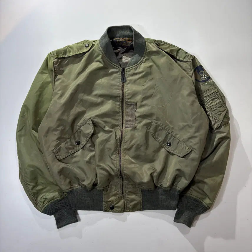 [BUNJANG] US Military Style L-2B Flight Jacket (Patch Repair Needed) / 미군 스타일 카키 L-2B 플라이트 자켓 (패치 수선필요)
