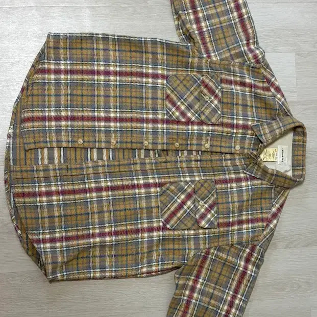 [BUNJANG] Khakis Brushed Plaid Shirt Pale Yellow (S) / 카키스 khakis Brushed Plaid Shirt Pale Yellow