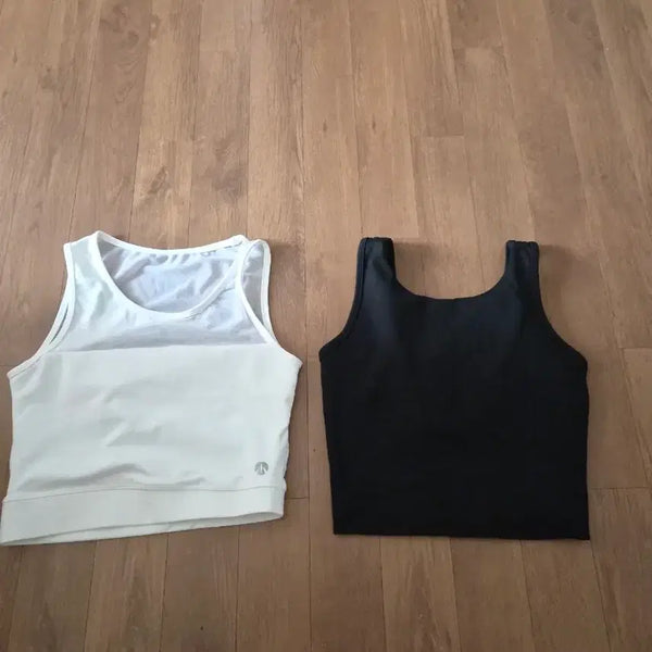 [BUNJANG] XEXYMIX Yoga Pilates Top (White & Black) / 젝시믹스 요가 필라테스 상의 새상품