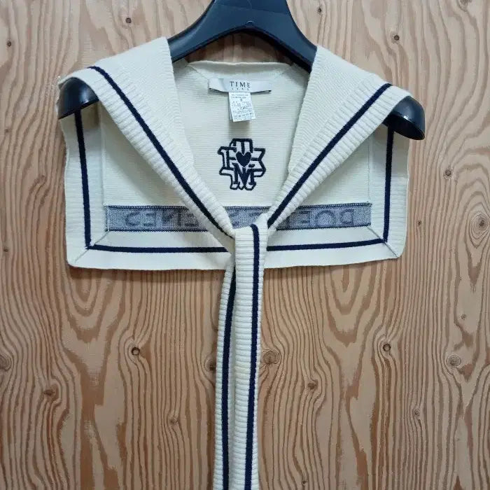 [BUNJANG] TIME by HANSOME 100% Wool Sailor Collar Knit Shawl / [한섬 타임] 정품 울 100% 세일러 카라 니트 숄 (TM2C1)