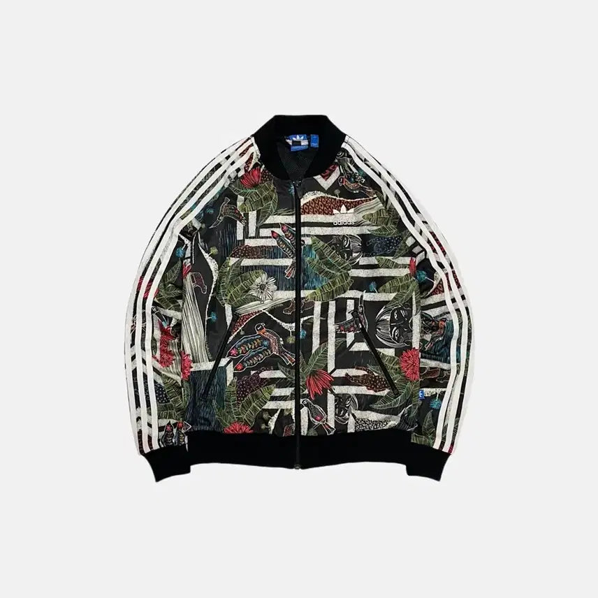 [BUNJANG] Adidas Floral Pattern Track Top Jersey / 아디다스 플라워 플로랄 패턴 트랙탑 져지