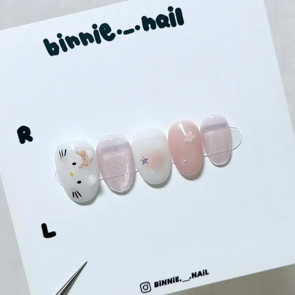 [BUNJANG] Kitty Magnetic Nail Tips Set / 키티 자석 네일팁