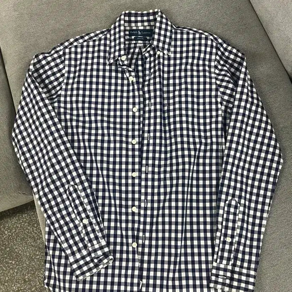 [BUNJANG] 90s Polo Ralph Lauren Navy Gingham Check Shirt / 90s 폴로 랄프로렌 네이비 깅엄 체크 셔츠