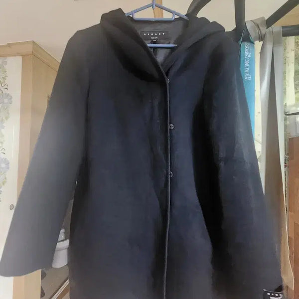 [BUNJANG] Sisley Black Hooded Coat / 시슬리 후드 코트 검정