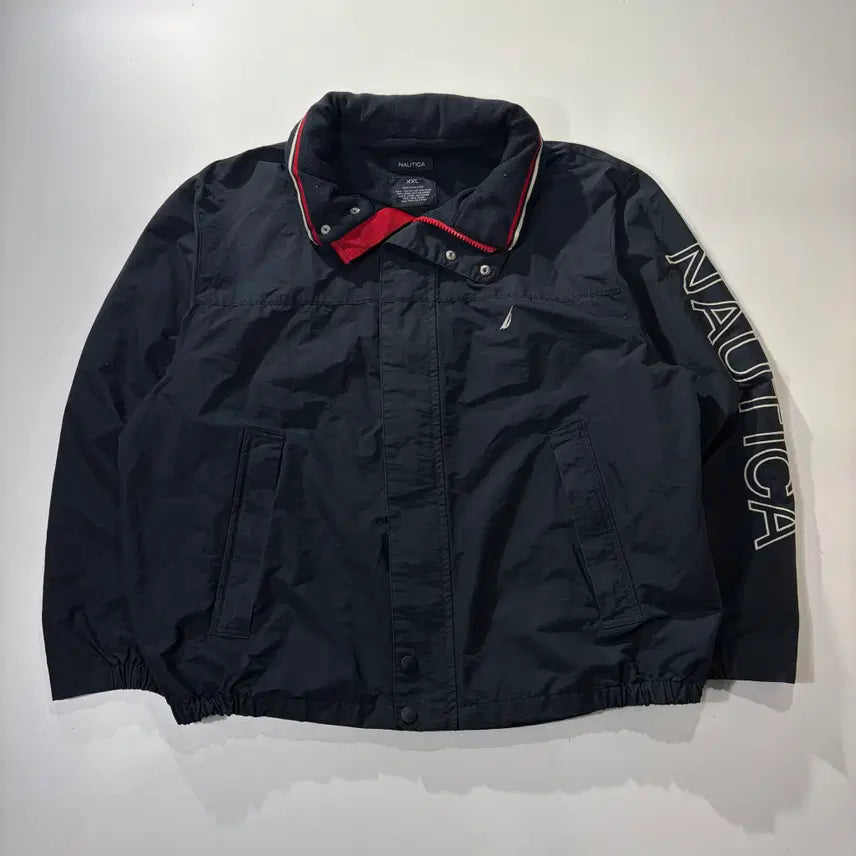 [BUNJANG] Nautica Navy Big Logo Sailing Windbreaker Jacket / 노티카 네이비 빅로고 세일링 바람막이 자켓