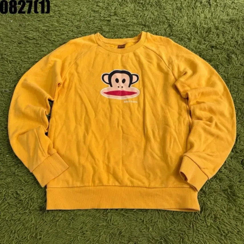 [BUNJANG] Paul Frank Striped Face Sweatshirt Yellow / 폴프랭크 줄무늬 얼굴 맨투맨 옐로우